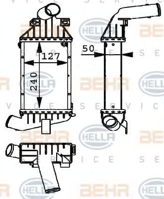 8ML 376 723-121 Behr Hella Інтеркулер для Opel Astra