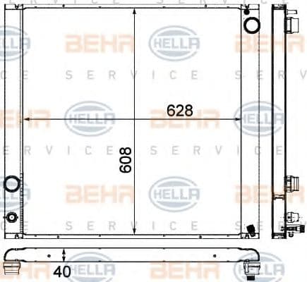 8MK 376 727-521 Behr Hella Радіатор охолодження двигуна для Land Rover Range Rover