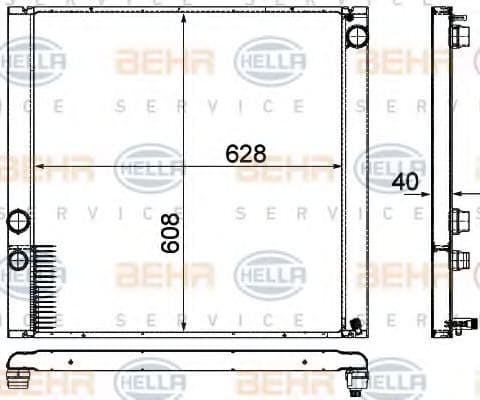 8MK 376 745-721 Behr Hella Радіатор охолодження двигуна для Land Rover Range Rover