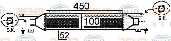 8ML 376 755-731 Behr Hella Інтеркулер для Opel Corsa