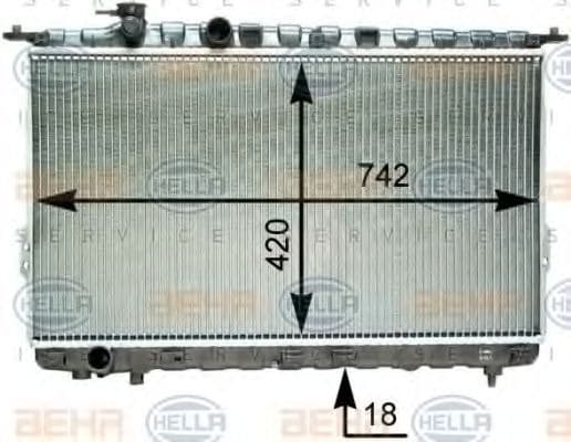 8MK 376 762-231 Behr Hella Радіатор охолодження двигуна