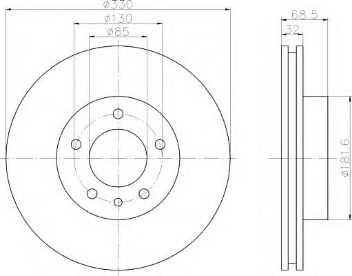 8DD 355 109-741 Behr Hella Гальмівний диск