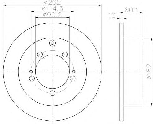 8DD 355 118-661 Behr Hella Гальмівний диск