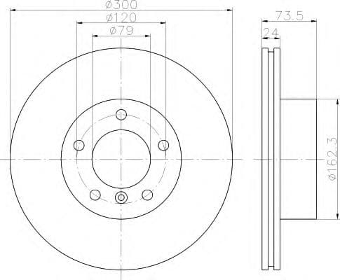 8DD 355 111-921 Behr Hella Гальмівний диск