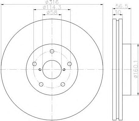 8DD 355 116-361 Behr Hella Гальмівний диск