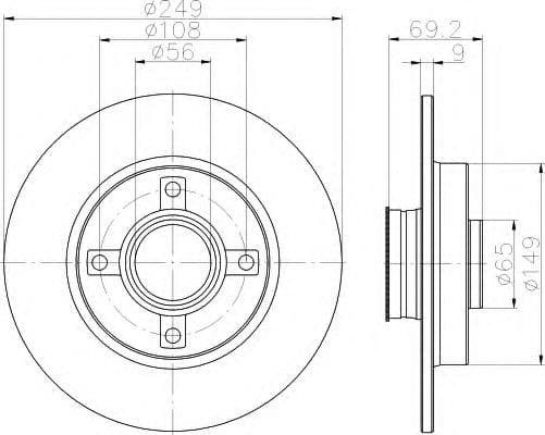 8DD 355 116-431 Behr Hella Гальмівний диск