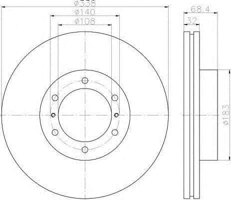 8DD 355 116-891 Behr Hella Гальмівний диск