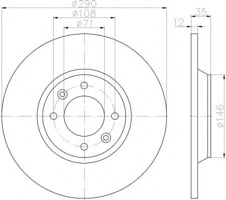 8DD 355 117-291 Behr Hella Гальмівний диск