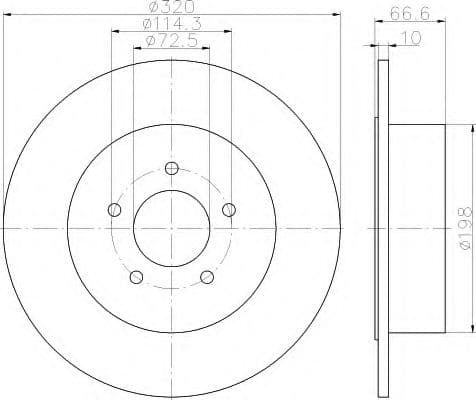 8DD 355 117-411 Behr Hella Гальмівний диск