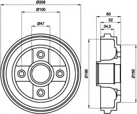 8DT 355 300-381 Behr Hella Гальмівний барабан