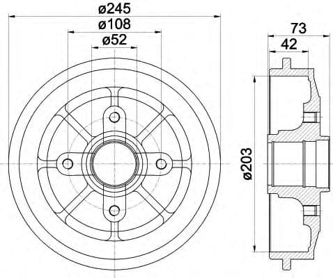 8DT 355 300-591 Behr Hella Гальмівний барабан