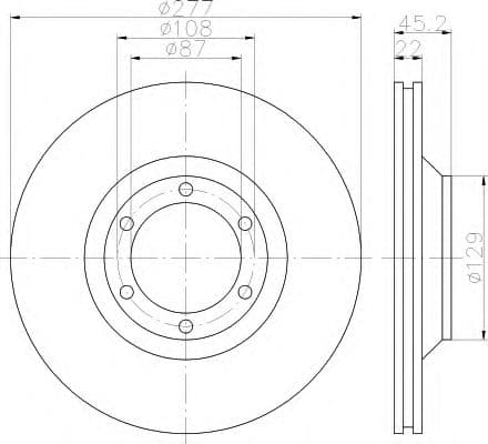 8DD 355 113-041 Behr Hella Гальмівний диск