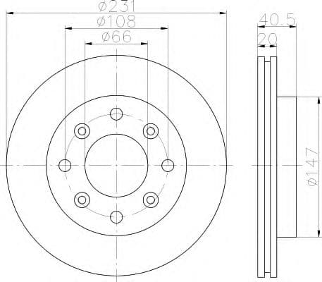 8DD 355 113-801 Behr Hella Гальмівний диск для Rover CityRover