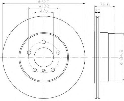8DD 355 114-001 Behr Hella Гальмівний диск