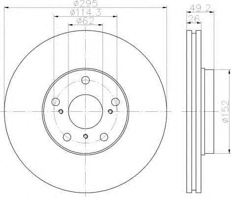 8DD 355 114-281 Behr Hella Гальмівний диск