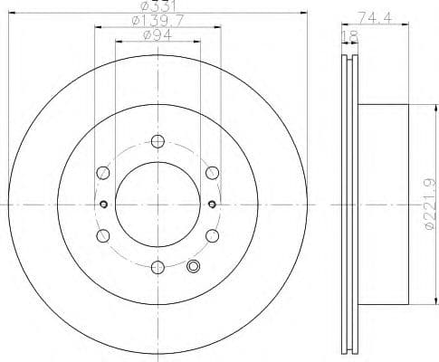 8DD 355 119-091 Behr Hella Тормозной диск для Mitsubishi Pajero