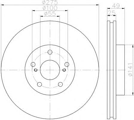8DD 355 115-081 Behr Hella Гальмівний диск
