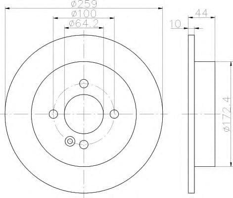 8DD 355 115-261 Behr Hella Тормозной диск