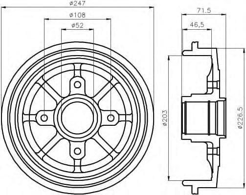8DT 355 300-731 Behr Hella Гальмівний барабан