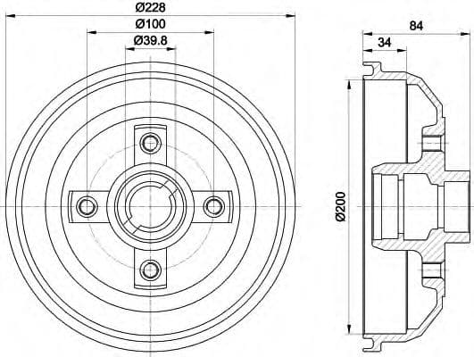 8DT 355 301-161 Behr Hella Гальмівний барабан
