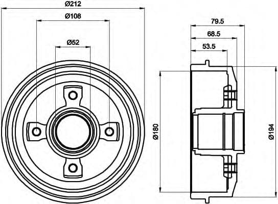 8DT 355 301-241 Behr Hella Гальмівний барабан