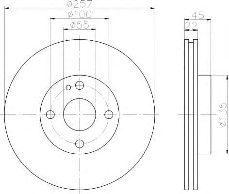 8DD 355 103-181 Behr Hella Гальмівний диск