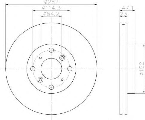 8DD 355 104-991 Behr Hella Тормозной диск