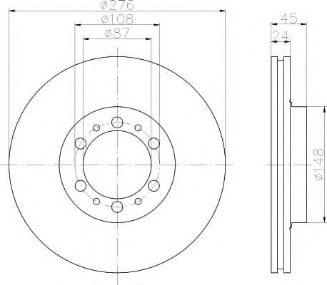 8DD 355 105-131 Behr Hella Гальмівний диск