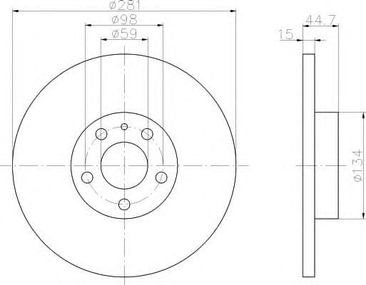 8DD 355 106-451 Behr Hella Гальмівний диск