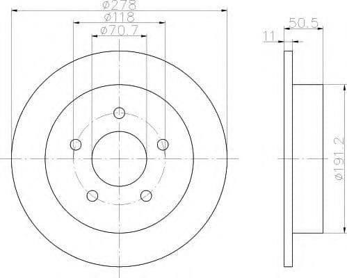 8DD 355 106-961 Behr Hella Тормозной диск