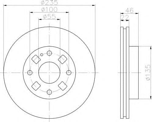 8DD 355 107-191 Behr Hella Тормозной диск для Mazda 323