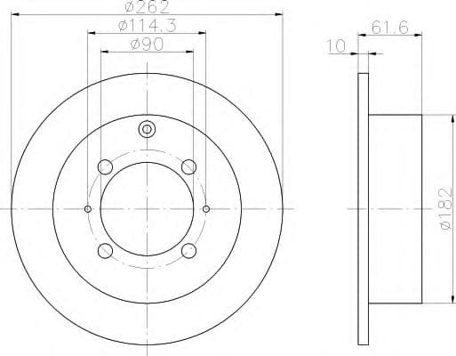 8DD 355 107-331 Behr Hella Гальмівний диск