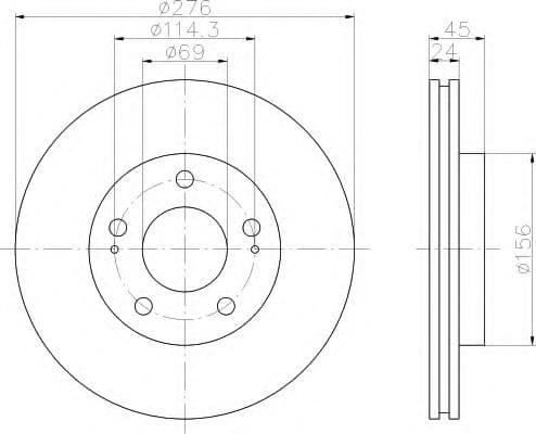 8DD 355 108-191 Behr Hella Тормозной диск