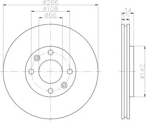 8DD 355 108-351 Behr Hella Гальмівний диск