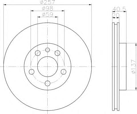 8DD 355 105-621 Behr Hella Гальмівний диск