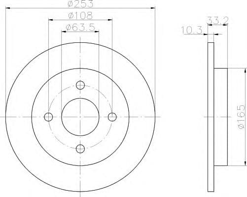8DD 355 105-661 Behr Hella Гальмівний диск