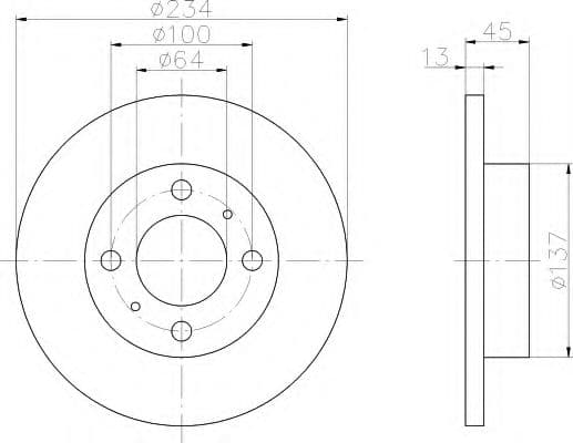 8DD 355 105-761 Behr Hella Тормозной диск