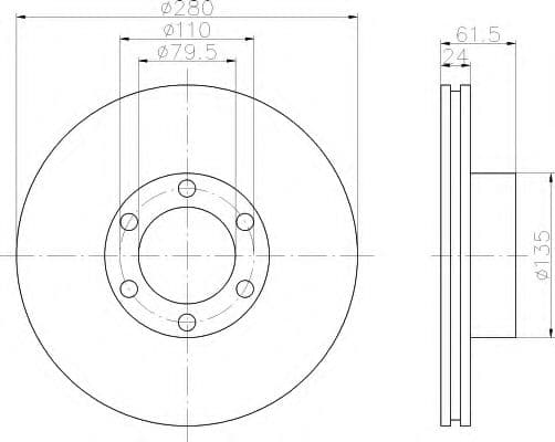 8DD 355 106-611 Behr Hella Гальмівний диск