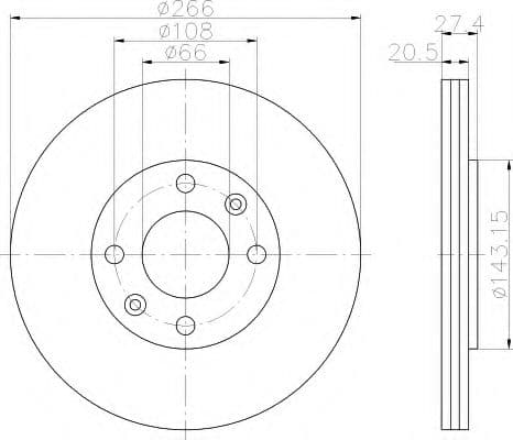 8DD 355 102-051 Behr Hella Гальмівний диск