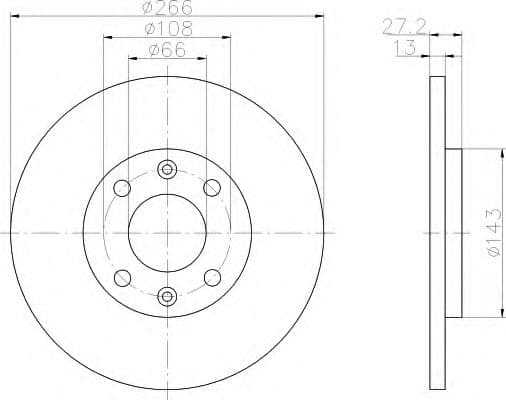 8DD 355 105-751 Behr Hella Гальмівний диск