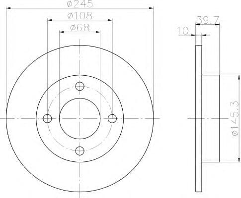 8DD 355 100-621 Behr Hella Гальмівний диск