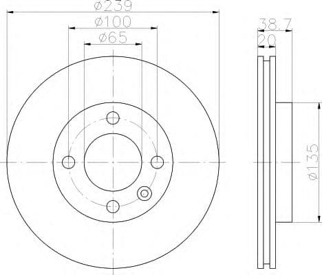 8DD 355 100-191 Behr Hella Тормозной диск