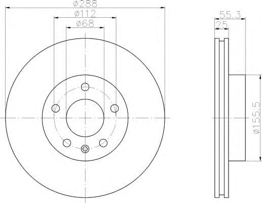 8DD 355 104-481 Behr Hella Тормозной диск