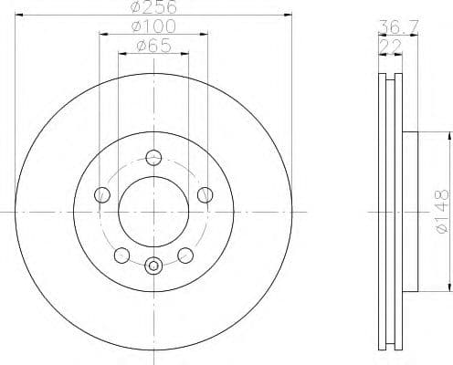 8DD 355 106-751 Behr Hella Гальмівний диск