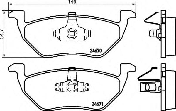 8DB 355 014-951 Behr Hella Гальмівні колодки