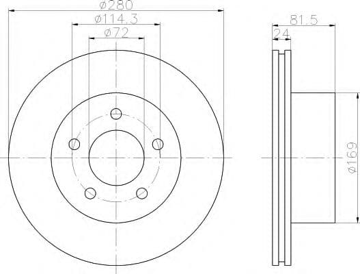 8DD 355 108-591 Behr Hella Гальмівний диск