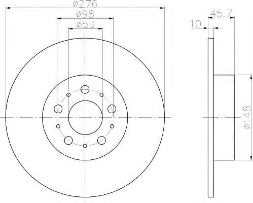 8DD 355 108-731 Behr Hella Гальмівний диск