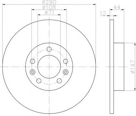8DD 355 117-991 Behr Hella Тормозной диск