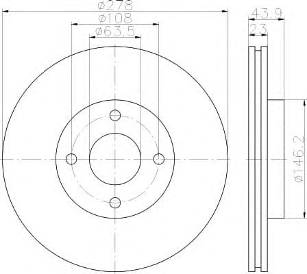 8DD 355 118-181 Behr Hella Тормозной диск
