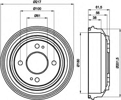 8DT 355 302-051 Behr Hella Гальмівний барабан